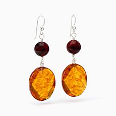 Jay King Sterling Silver Amber Earrings