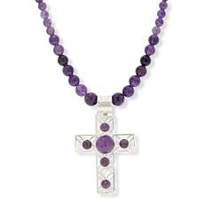 Jay King Sterling Silver Amethyst Pendant and Bead Necklace