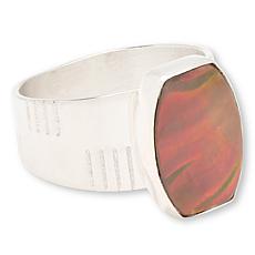 Jay King Sterling Silver Ammonite Fossil Stone Ring