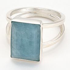 Jay King Sterling Silver Aquamarine Rectangular Ring