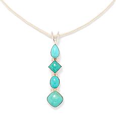 Jay King Sterling Silver Baja Turquoise Pendant with 18" Chain 
