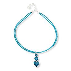 Jay King Sterling Silver Blue Apatite 3-Heart Pendant with Necklace