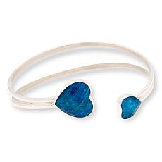Jay King Sterling Silver Blue Apatite Heart Cuff Bracelet