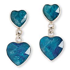 Jay King Sterling Silver Blue Apatite Heart Drop Earrings