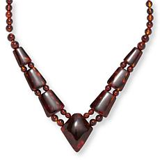Jay King Sterling Silver Brown Amber Necklace