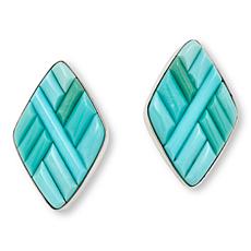 Jay King Sterling Silver Campitos Turquoise Inlay Doublet Earrings
