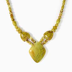 Jay King Sterling Silver Green Opal Necklace