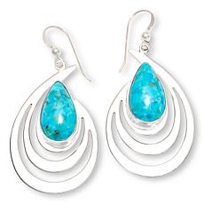 Jay King Sterling Silver Heavenly Well Lake Turquoise Drop Earrings