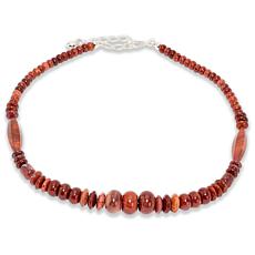 Jay King Sterling Silver Indonesian Fire Chalcedony Bead Necklace