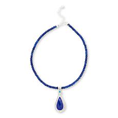 Jay King Sterling Silver Lapis and Turquoise Pendant with Necklace