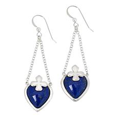 Jay King Sterling Silver Lapis Heart Drop Earrings