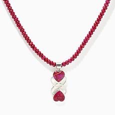 Jay King Sterling Silver Magenta Coral Beaded Necklace with Pendant