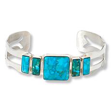 Jay King Sterling Silver Maidenhair Turquoise Cuff Bracelet