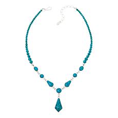 Jay King Sterling Silver Maidenhair Turquoise Nugget Station Necklace