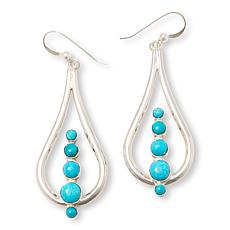 Jay King Sterling Silver Peruvian Turquoise Open Pear Drop Earrings