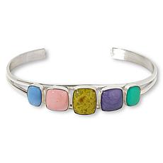 Jay King Sterling Silver Rainbow Multi-Opal Cuff Bracelet