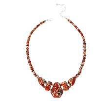 Jay King Sterling Silver Red Volcanic Stone 18" Necklace