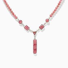 Jay King Sterling Silver Rhodochrosite Beaded Drop Necklace