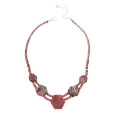 Jay King Sterling Silver Rhodochrosite Beaded Station Necklace