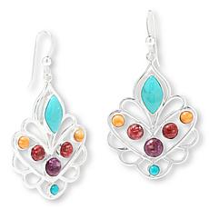 Jay King Sterling Silver Turquoise and Spiny Oyster Shell Earrings