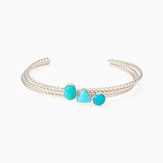 Jay King Sterling Silver Turquoise Stackable 3-Piece Cuff Bracelet Set