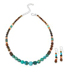 Jay King Turquoise and Spiny Oyster Shell Necklace and Earrings Set