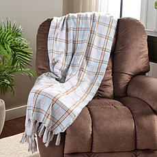 Jeffrey Banks Cozy Plaid Woven Throw