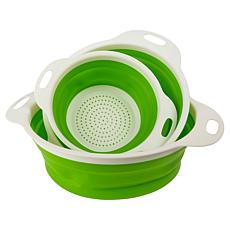 Joy Eat Cleaner 3-piece Collapsible Antimicrobial Colander Set