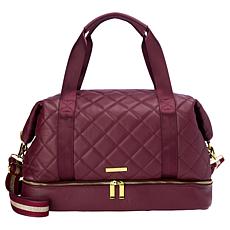 Joy First Class Luxury Leather Quilted Double Decker Weekender