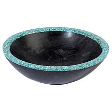 KALIFANO Light Petrified Wood Howlite Rim Jewelry Bowl