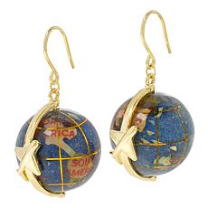 KALIFANO Multigemstone Globe Bead Drop Earrings