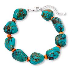 KALIFANO Turquoise Nugget and Spiny Oyster Shell Bracelet