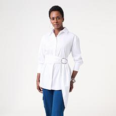 KAP by Kaphill Stretch Poplin Belted Shirt