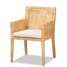 Karis Wood and Rattan Dining Chair with Cushion