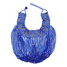 KENDI AMANI Shani Handcrafted Beaded Choker Bib Necklace