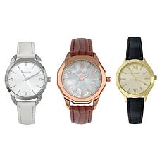Kessaris Set of 3 Fashion Strap Watches