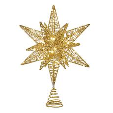 Kurt Adler 15-Inch Twinkling LED Gold Starburst Tree Topper