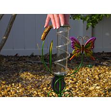 LED Garden Stake with Rain Gauge and Thermometer