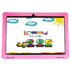 LINSAY 10.1" Octa Core 128GB Tablet Bundle with Red Kids Defender Case