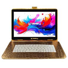LINSAY 10.1" Octa Core 256GB Tablet with Golden Keyboard