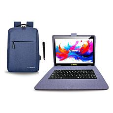 LINSAY 10.1" Octa Core 256GB Tablet with Keyboard Case, Backpack & Pen