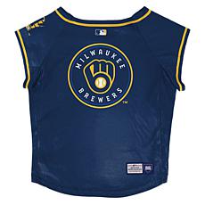 Littlearth Official MLB Big Pet Stretch Jersey - Milwaukee Brewers 