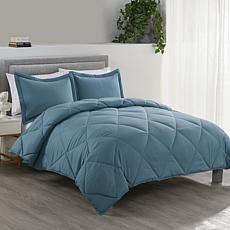 Lotus Home Bacteria Inhibiting Diamond Stitch Comforter Mini Set, King