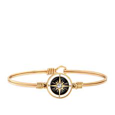Luca + Danni Crystal-Accented Black and White Compass Stack Bracelet