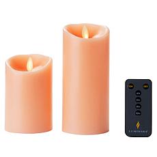 Luminara Smooth Wax Pillars with Remote - 2-pack