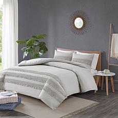 Madison Park Amaya 3-Pc Seersucker Duvet Cover Set Ivory King/Cal King