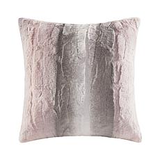Madison Park Zuri Faux Fur Square Pillow 20"x20" -  Blush/Grey