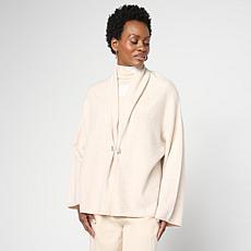 MarlaWynne Draped Cardigan with Cuff Link Closure