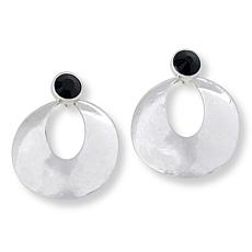 MarlaWynne Stone-Accented Twisted Disc Drop Earrings