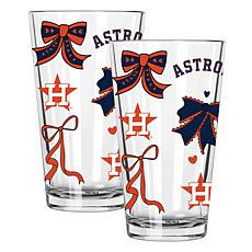 Memory Company 2-pack MLB 16oz Bow Pint Glasses, Houston Astros